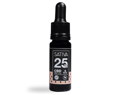 Flasche von 10 ml von Öl Sativa von cbd 25%