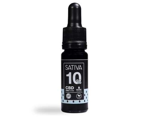 Flasche von Öl Sativa von cbd 10%