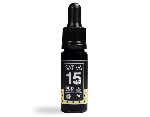flasche 10ml von CBD Tropfen Sativa 15%