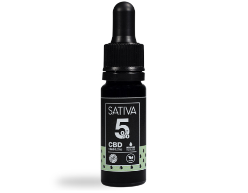 flasche von CBD Tropfen sativa 5% von cbd shop