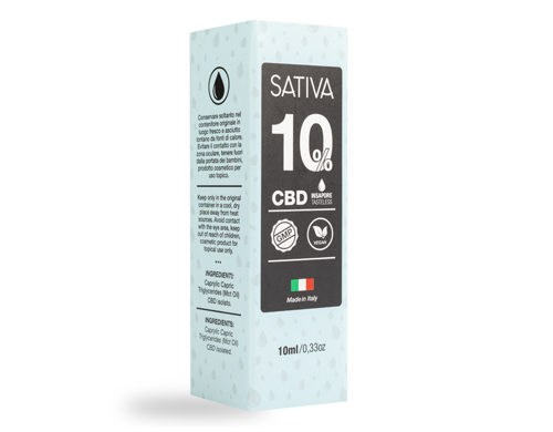 Paket von CBD Tropfen Sativa 10% CBD-Gehalt