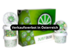 JustBob-CBD-Gras-Kit-small-buds-Gruener-Hintergrund-mit-Dosen-verkaufsverbot-in-osterreich